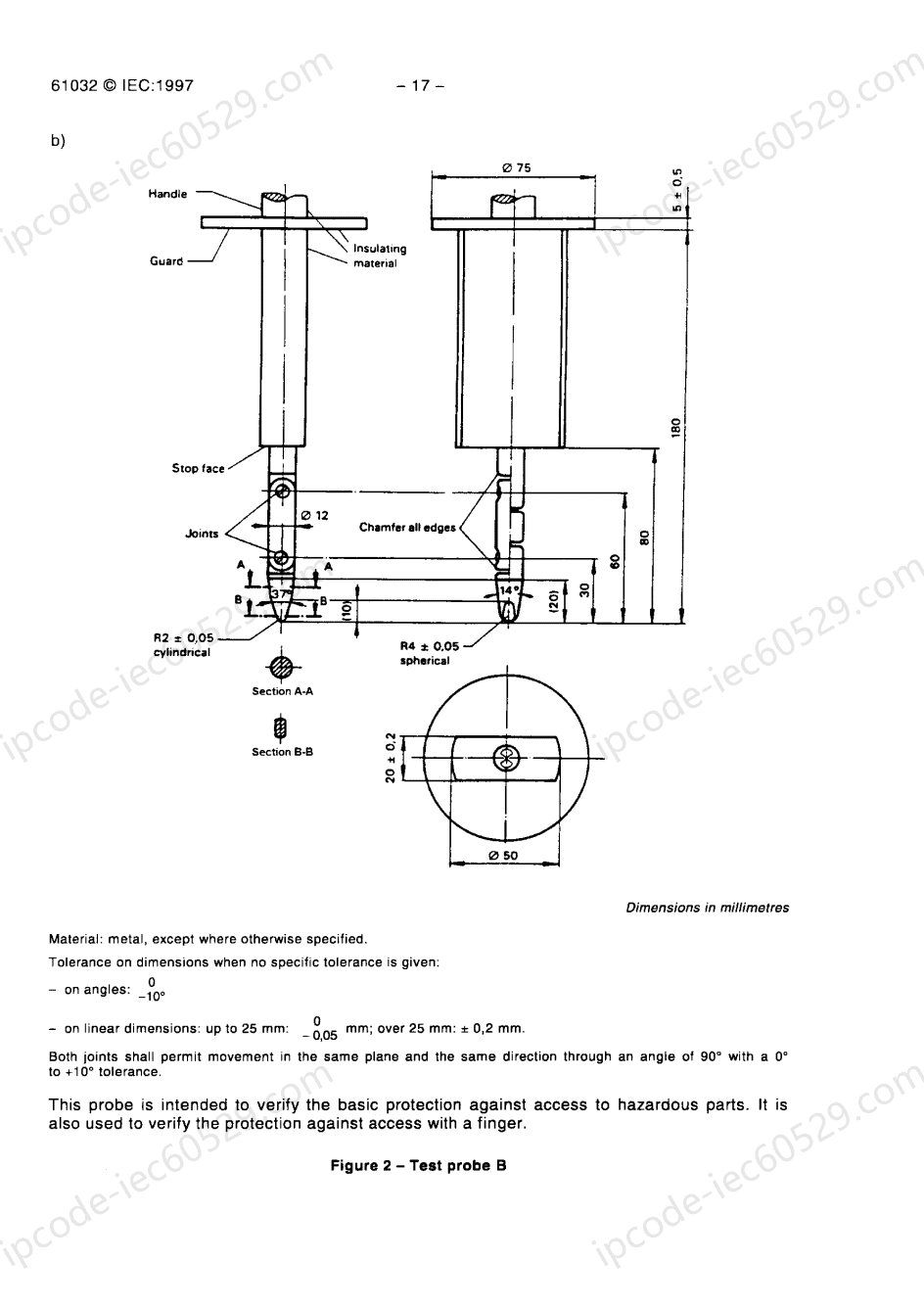 IEC61032 Access probe B